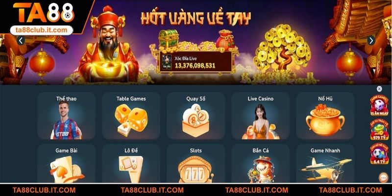 Khám phá sảnh game đặc sắc tại TA88 trong năm 2025
